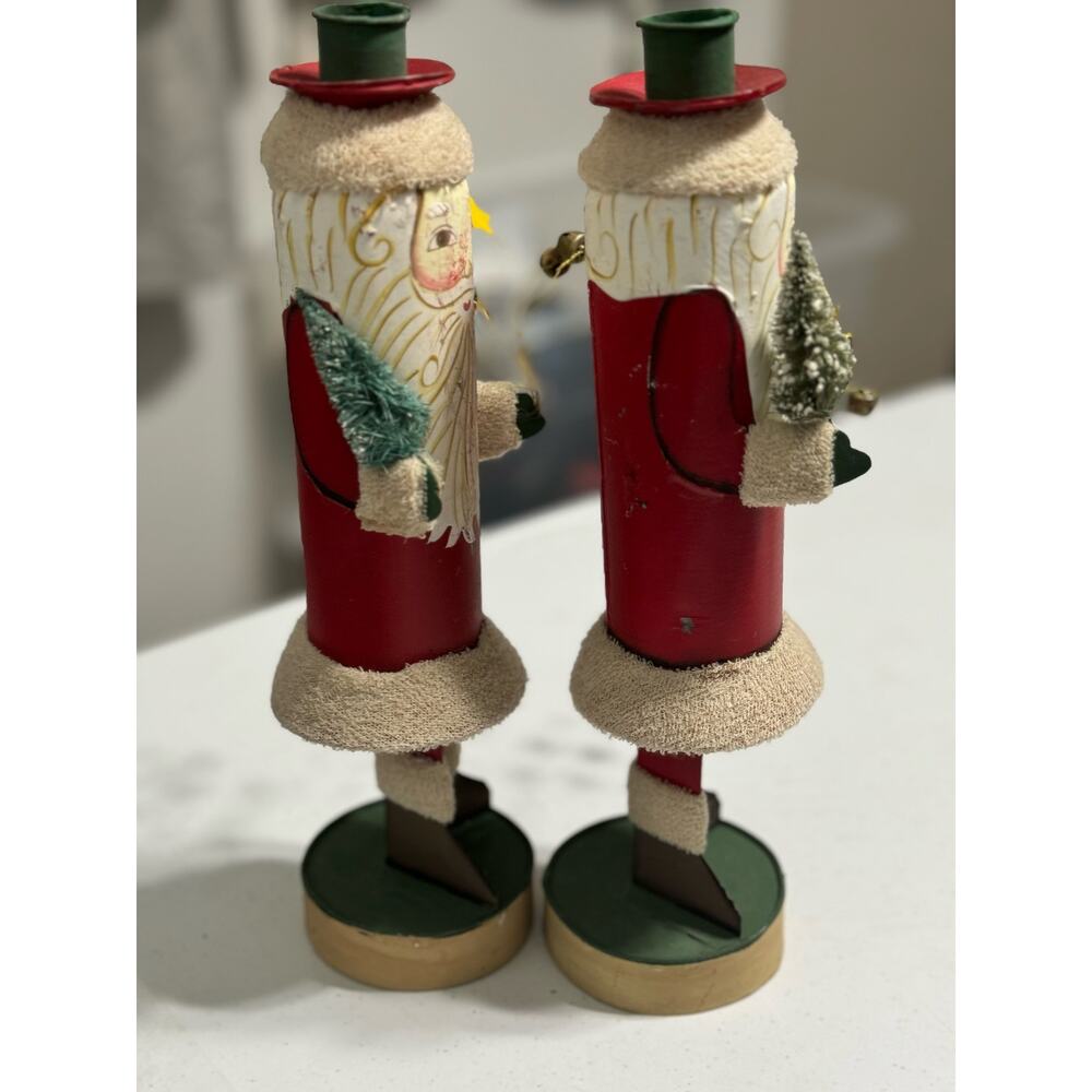 Silvestri Santa Clause St Nick Metal Whimsical Taper Candlesticks - Picture 6 of 7